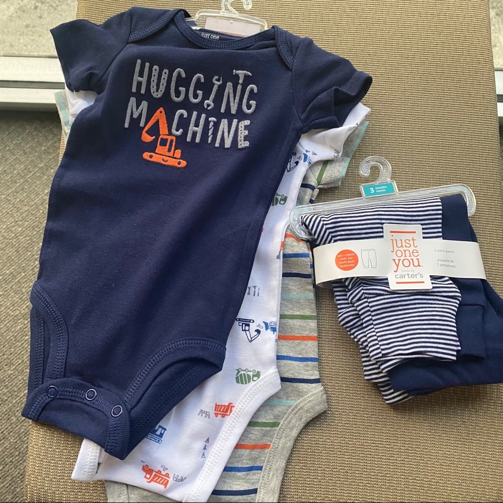 Three onesies and two pairs of pants. NWT